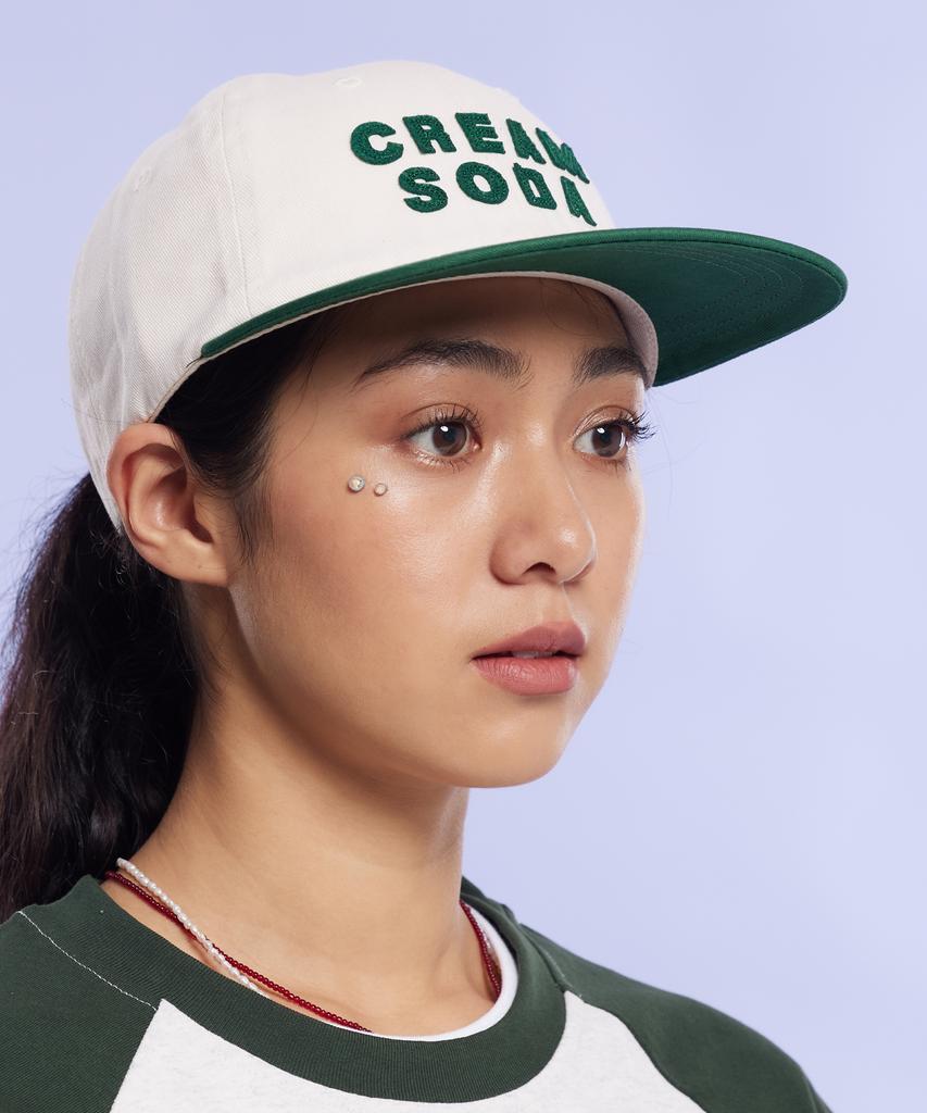 CREAM SODA LAB Applique Panel Ball Cap Green