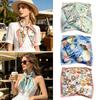 65*65cm Fashion Luxury Women Silk Scarf Square Flowers Print Hair Scarf Breathable All-Match Headband Scarf