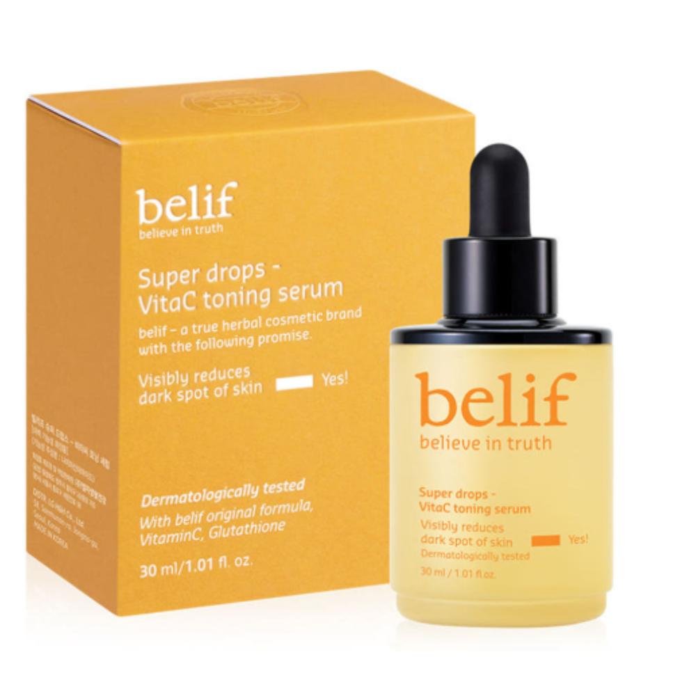 

belif Super Drops Vitamin C Toning Serum 30ml - Brightening and Smoothing Face Serum with Pure Vitamin C