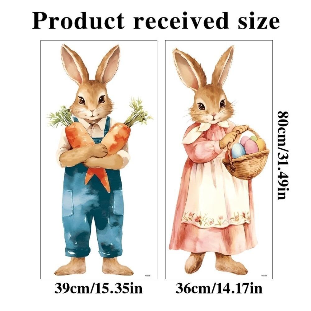 

Waterproof Easter Egg Window Decals Cartoon Easter Bunny Static Cling Decal Party Supplies Style B 80cm 31.50in