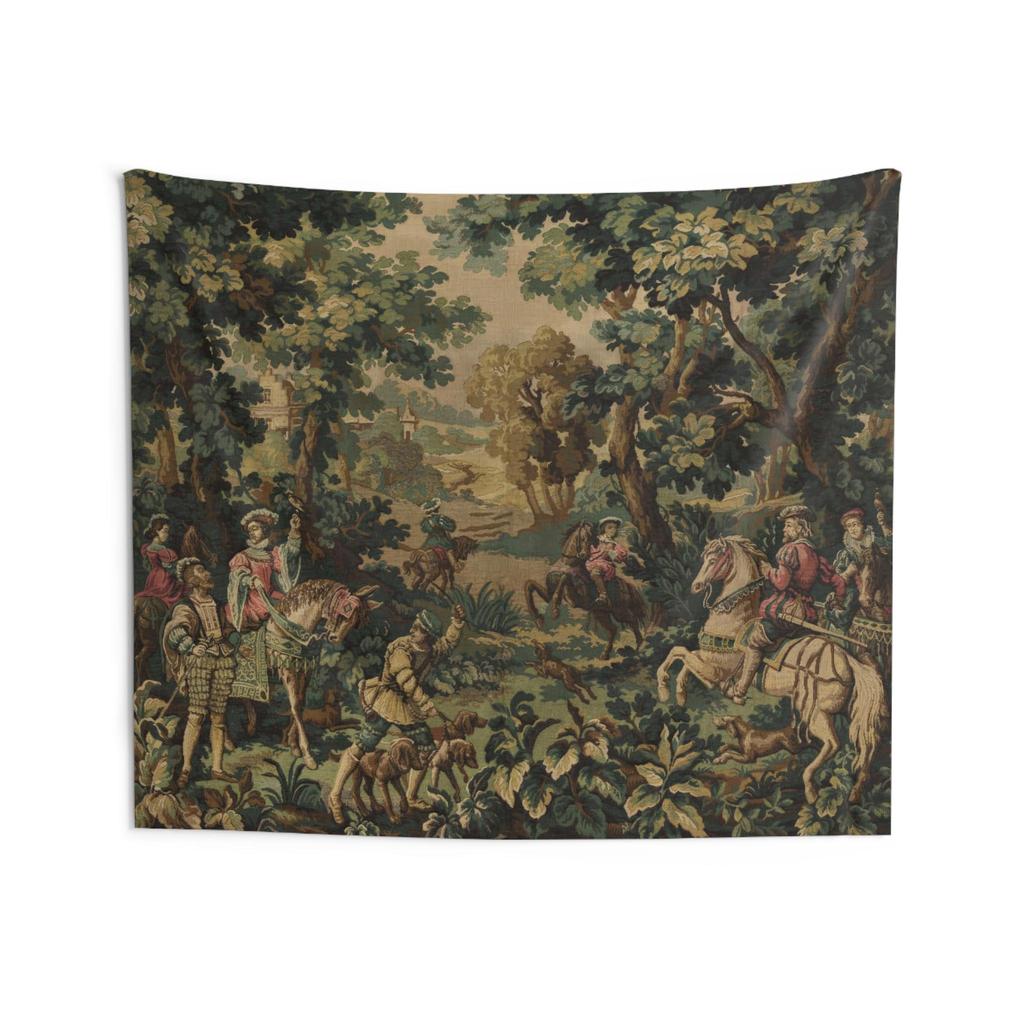 European Retro Medieval Hunting Tapestry Classical Aristocratic Living Room Light Luxury Art Decoration Room Decoration