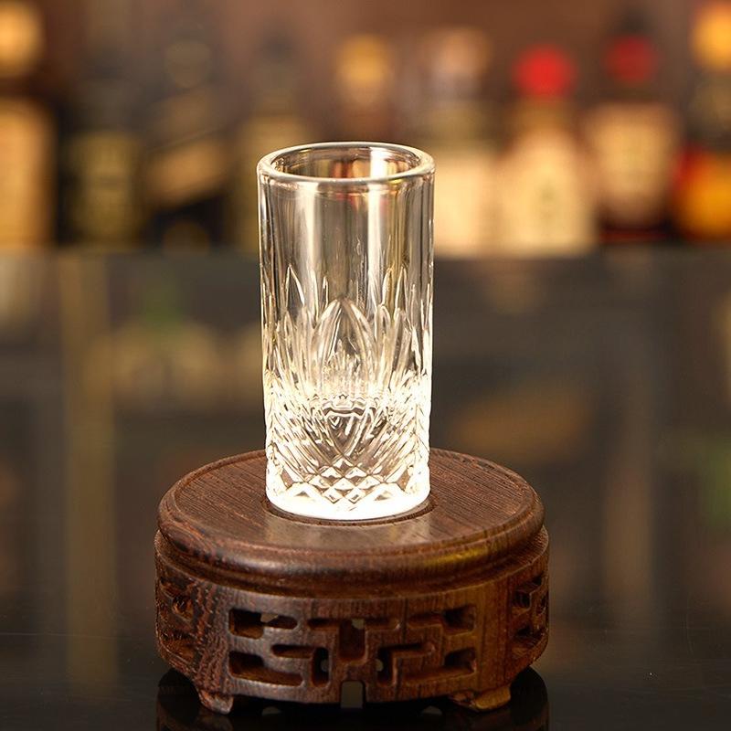 2pcs Sets 20ml Luxury Wine Glasses Thick Bottomed Wine Glass Elegant Cocktail Glass Party Creative Shot Glass Bar Accessories