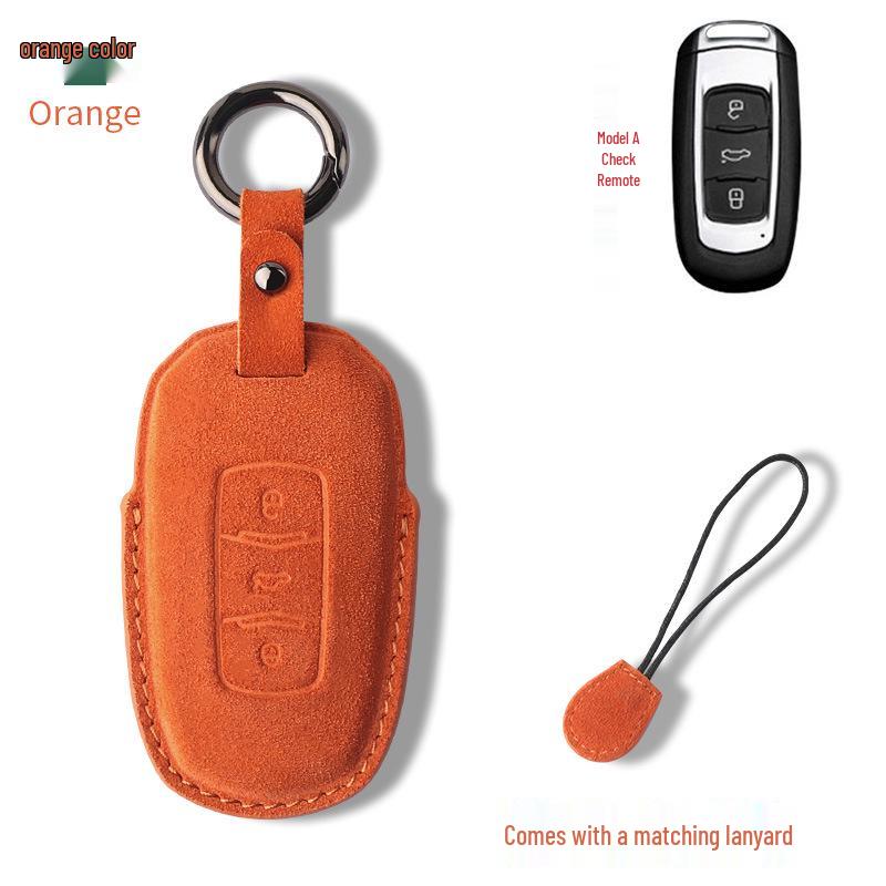 Luxurious Suede Key Case for Geely Panda Mini - Unisex Full Coverage Shell