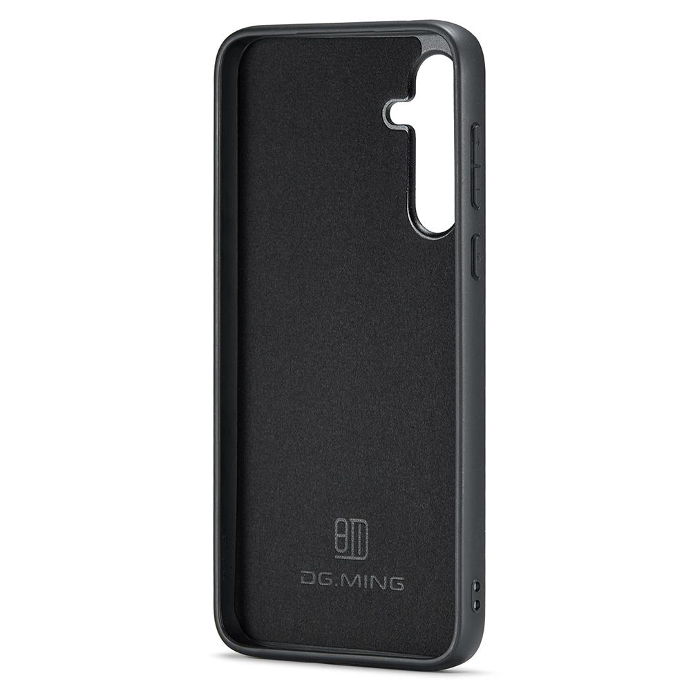 

DG.MING For Samsung Galaxy S25 Case PU Leather Covered PC+TPU Hybrid Phone Shell Black