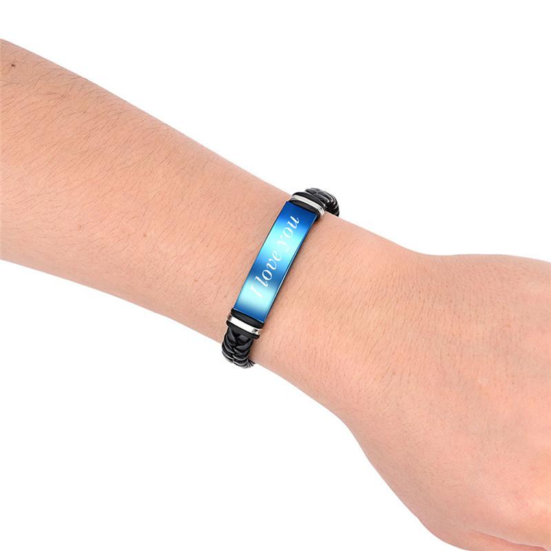 ZORCVENS New Fashion Personalized Stainless Steel Charm Bracelets Genuine Leather Braided Rope Men Bracelet Custom