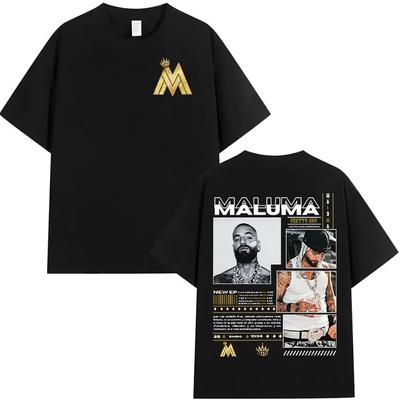 Rap Singer MALUMA 2025 Album Graphic Tshirt for Summer Men  Women Hiphop Retro Style Short Sleeved Fashionable Street Wear