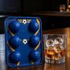 Reusable PET Ice Tray 3D Soccer Cube Mold, 6 Cavity Large Slow-Melting Sports-themed Tray, Novelty Ball for Whiskey Bourbon Cocktails Sports Cubes