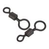 50 PCS High Tensile Strength Fishing Barrel Swivels Copper Mini Fishing Rolling Swivels 17mm Black Carp Fishing Swivels Streams