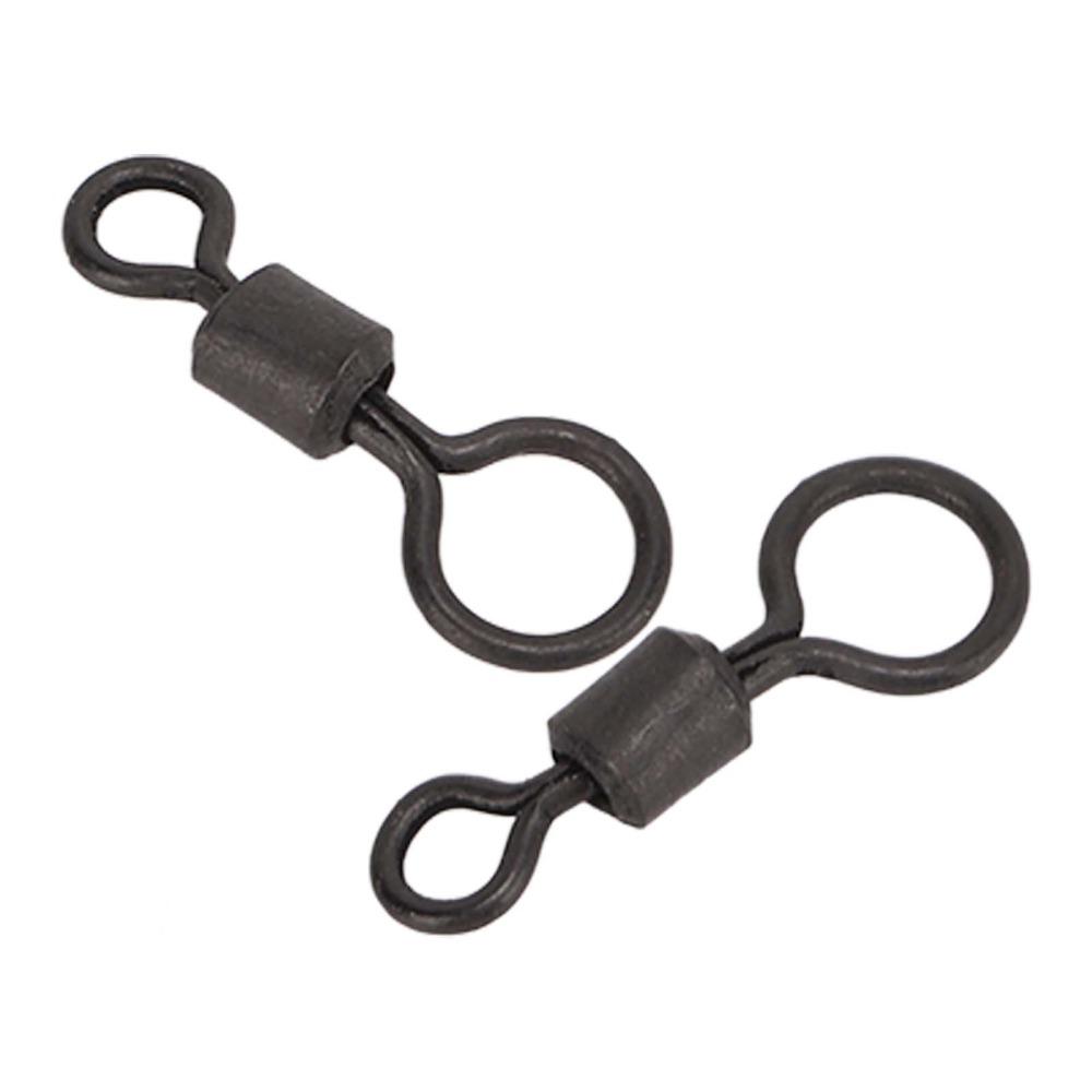 50 PCS High Tensile Strength Fishing Barrel Swivels Copper Mini Fishing Rolling Swivels 17mm Black Carp Fishing Swivels Streams