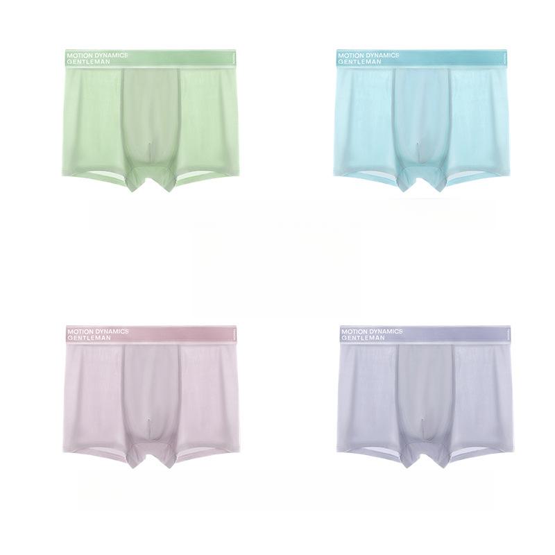 4pcs Ice Silk Underwear for Men Air-conditioned Summer Underwear for Men Boxer Brief