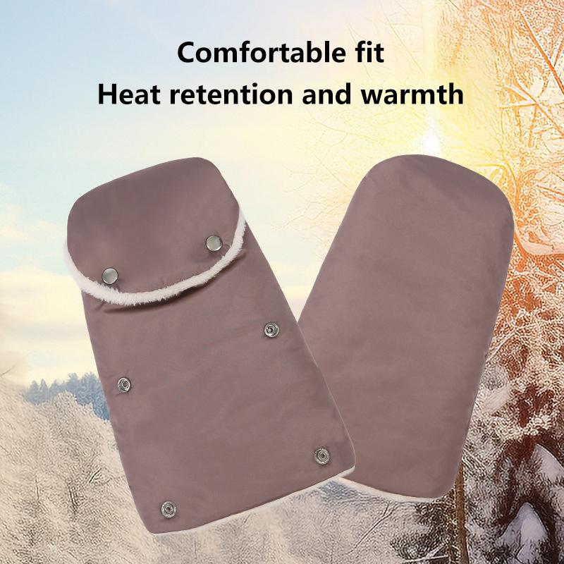 Stroller Gloves Winter Windproof Warm Simple Style Universal Fleece-Lined And Thickened Outdoor Accessories