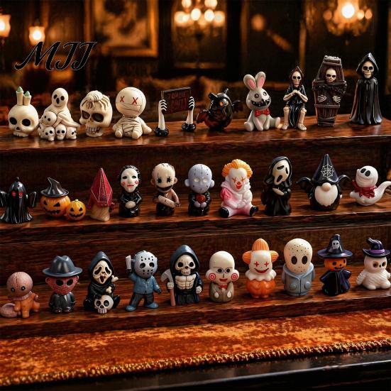 Halloween-Kalender mit Überraschungen 2026 Adventskalender, 24-Tage-Countdown-Box mit gruseligen Mini-Feiertagsgeschenken Figuren, 3D Sammlerstück Dekoration für