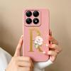 Liquid Soft Silicone Bumper For Xiaomi 14T Pro 5G 14 T Cover Pretty 26 Flower Letters Cases Anti Drop Housing Phone Shell Fundas