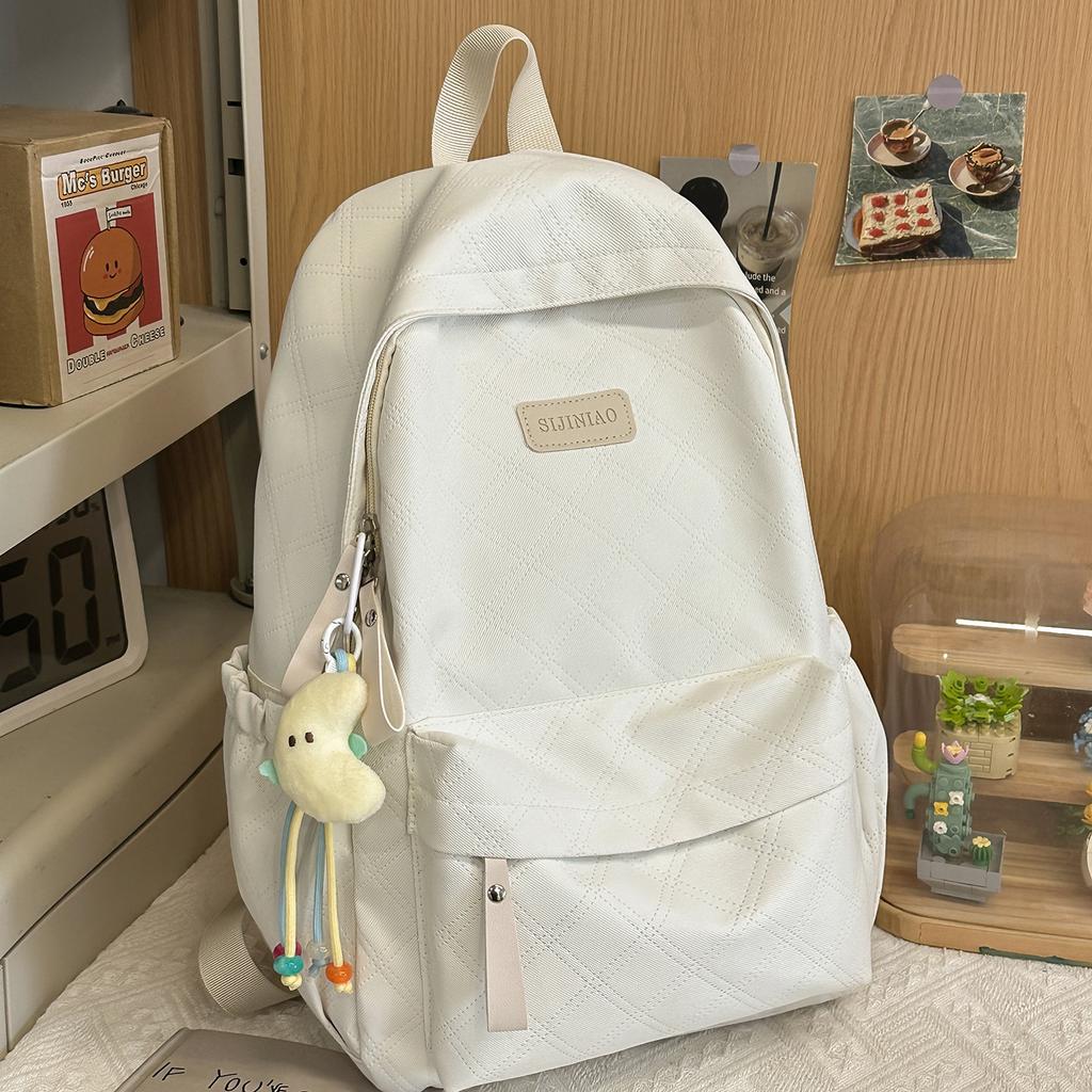 Schoolbag Japanese New Solid Color Small Fresh Junior High School Student College Backpack Campus Niche Schoolbag Women's Simple Backpack