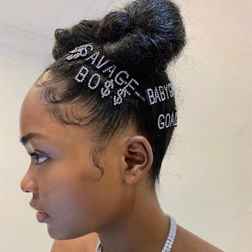 Buy New Letter Hairpin Dollar Hairpin Rhinestone Clip BO Hair