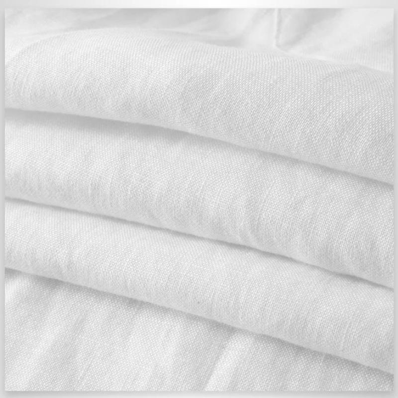 Harajuku Pure Linens Men's Pants Summer Joggers Pants Solid Color Drawstring Elastic Waist Pencil Long Pants Breathable Men Trousers