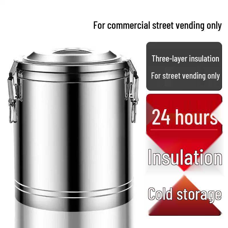 COKRSUPE 100L Double-Layer Insulated 304 Stainless Steel Water Bucket