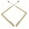 2 Pcs Dowsing Rod Retractable Foldable Stainless Steel Pen Shaped Water Divining Rod with Storage Bag Gold