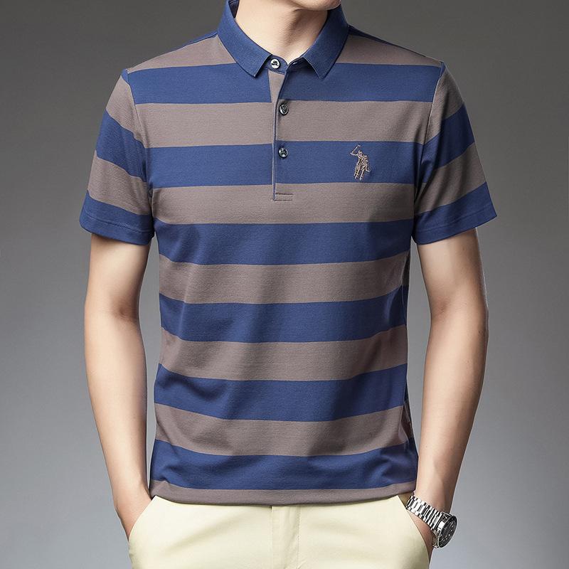 Летняя новая полосатая рубашка поло — фото 3