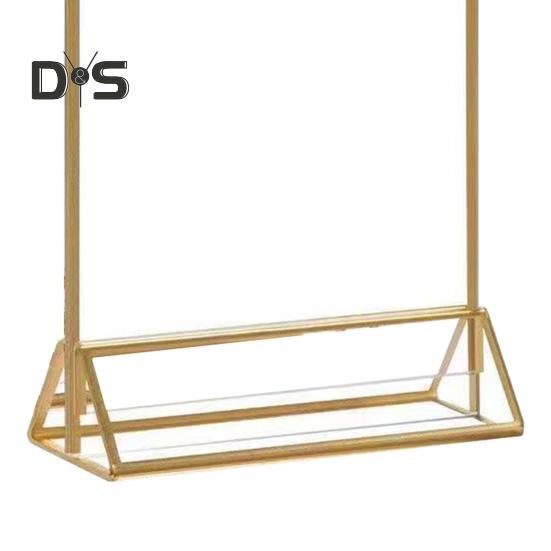 Acryl-Schildhalter, doppelseitig, goldener Bilderrahmen, Tisch-Schildhalter, transparenter Displayständer für Flyer, Menüs, Hochzeitstischnummernhalter