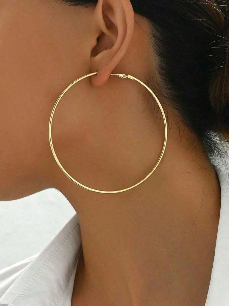 Minimalist Style Multiple Thin Hoops Earrings, Daily Wear For Women