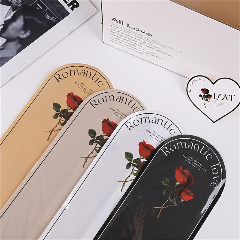 20pcs Transparent OPP Three-dimensional Rose Wrapping Bag Single Flower Packaging Bag Perrfect For Valentine's Day Gift Packaging