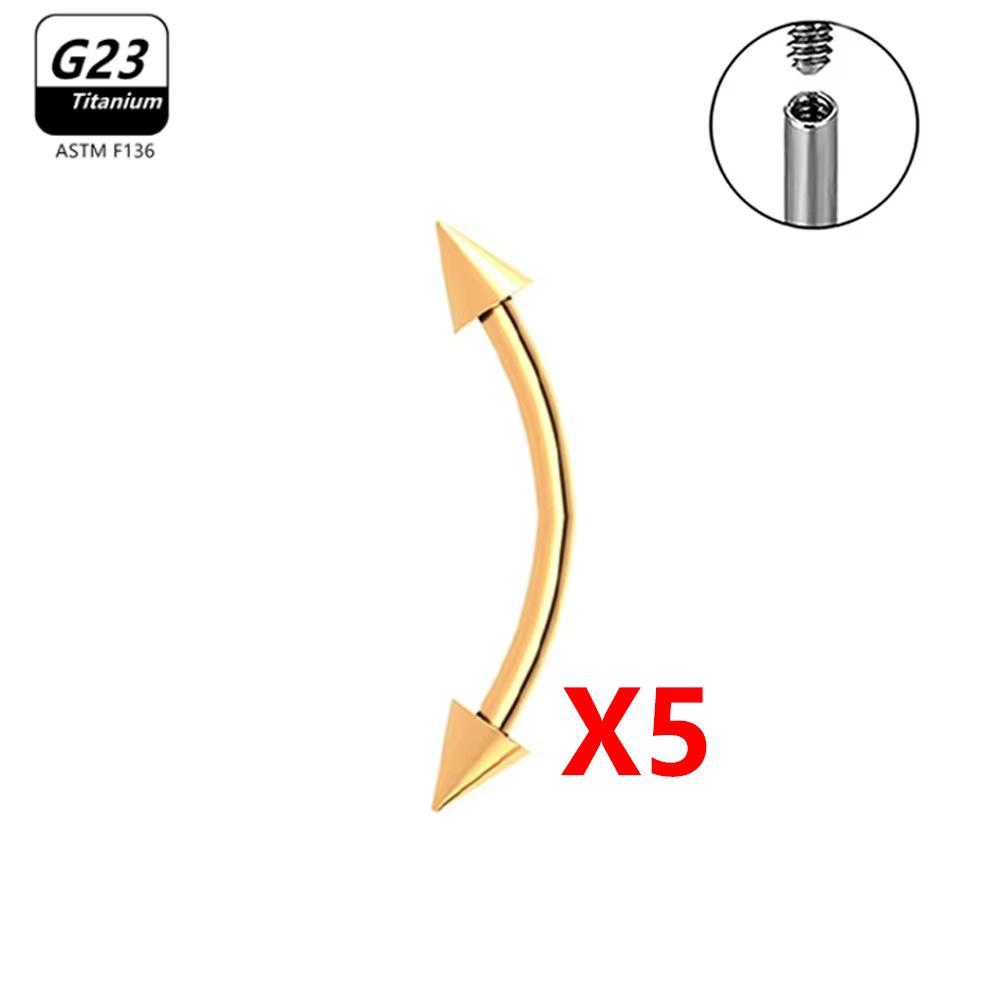 1/5/50 szt. Tytan G23 ASTM-F136 Piercingi Brwi kolczyk cyrkonia Gwint wewnętrzny Brwi Ciało Cyrkonia Hurt