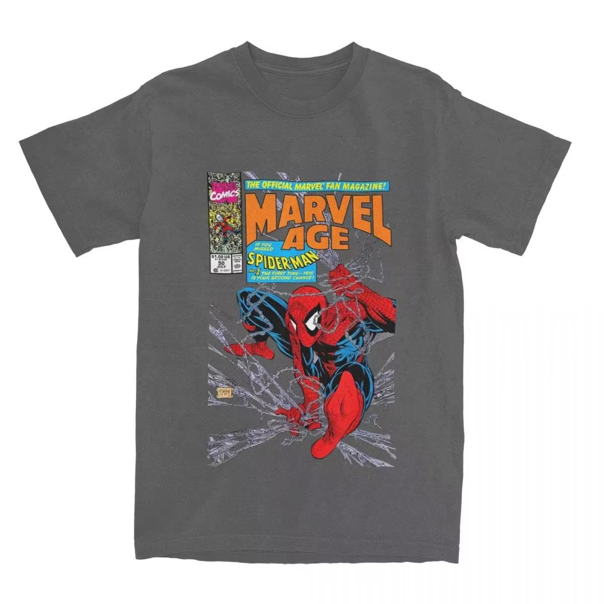 BenberFashion Heren T-shirt Spider-Man Comics Retro Katoen T-shirt Korte Mouw Top Bedrukt Comfortabel Herfst en winter onderkleding 2XL