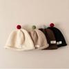 Cute Design Knitted Beanie Solid Color Landlord Hat New Pompom Hat  Kids Boy Girl