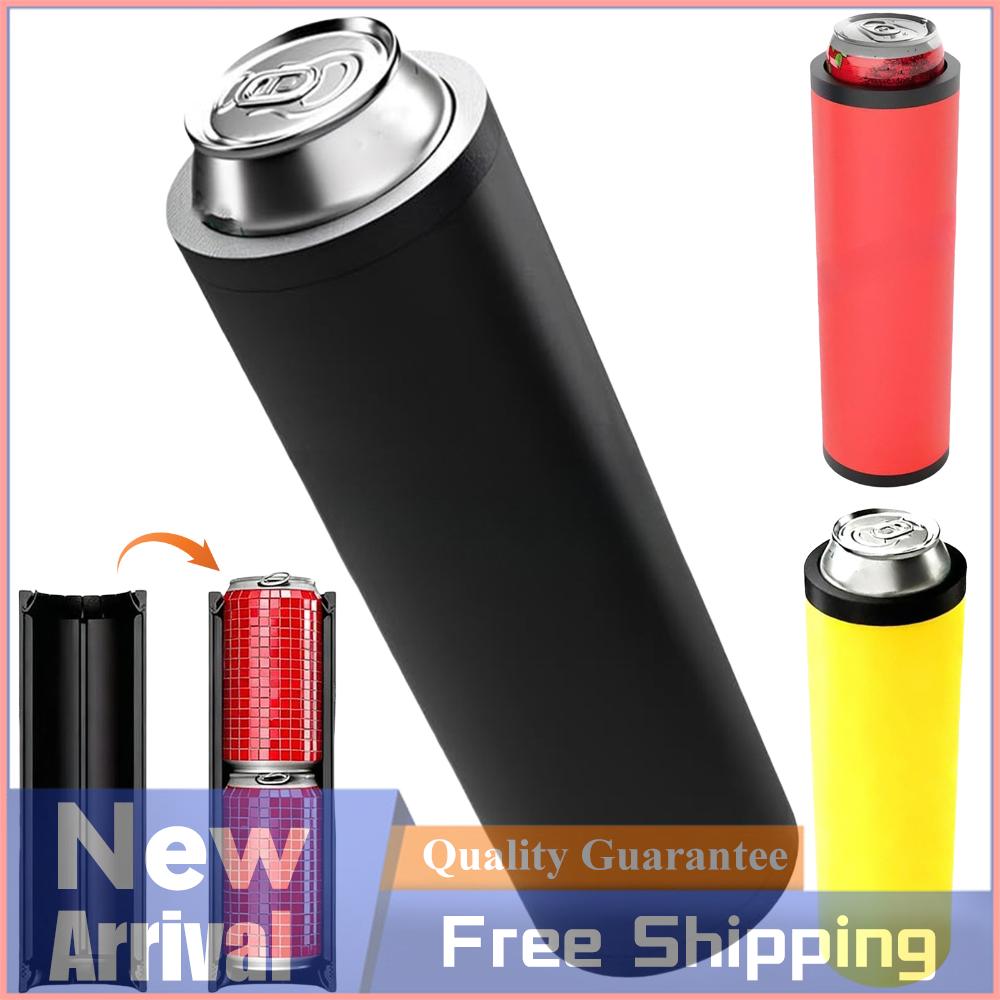 3D Print Double Reload Can Holder 2-Can Beverage Storage Cylinder Storage Bag Cover Ultra Chill Insulation Sleeve for Beer Soda rosso