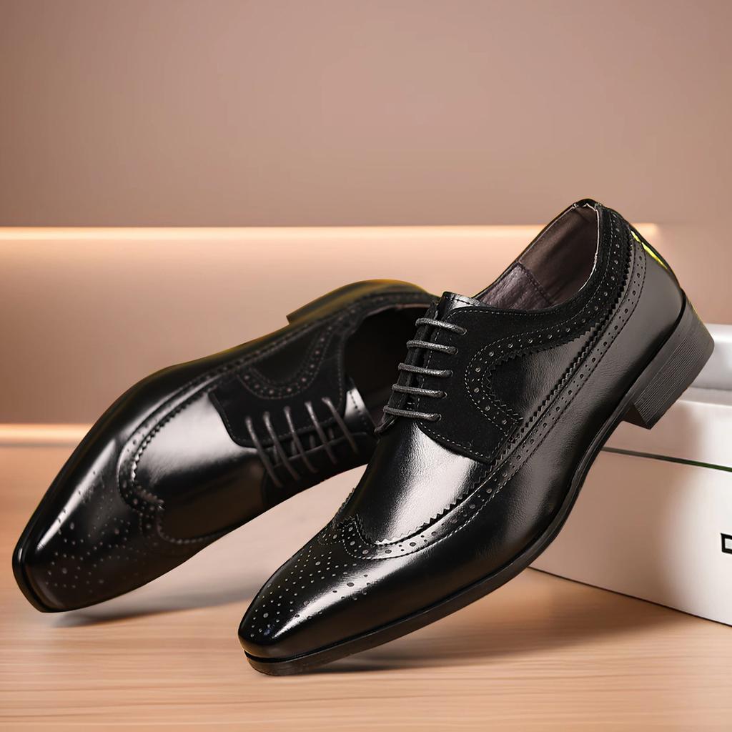 Wenzhou foreign trade summer men's shoes British style retro engraved men's business leather shoes men's high-end formal wedding shoes