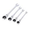 6Pcs Ratcheting Wrench Set 10 17mm Metric Open Flex Head 72 Teeth Gear Open End Adjustable for Air Conditioning Tubing