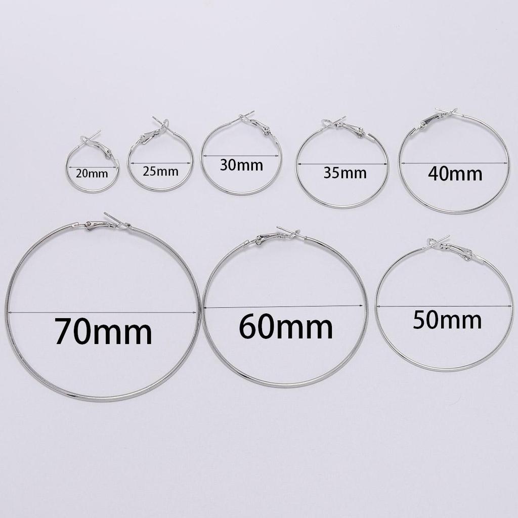 10pcs 20-50mm Circle Round Hoop Earrings Hooks Earring Findings For DIY Jewelry Making Accessories Supplies