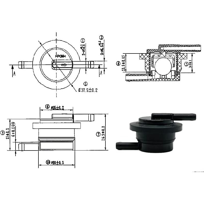 Gas Fuel Tank Vent Valve w/Grommet for Predator 212 6.5hp 224 Max Engine, Roll Over Valve for Generac Gas Pressure Washer 212cc 420cc Predator