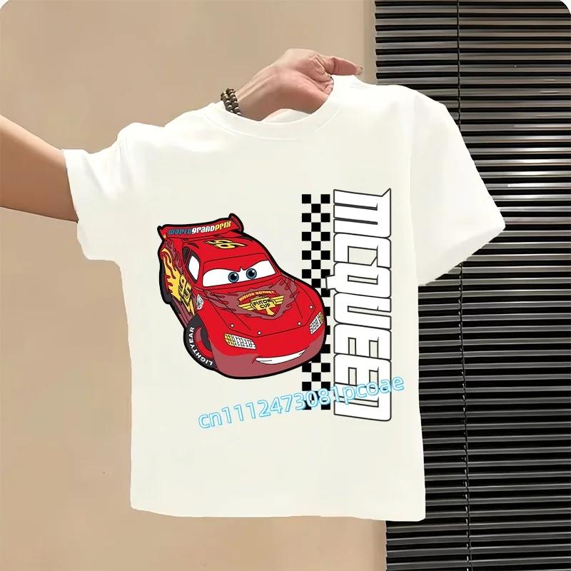2026 Cars of the Universe Children's Pure Cotton Short-Sleeved Boys' Sports Shirt Girls' Casual Top Cartoon Print Summer T-Shirt