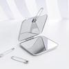 Double-Sided Folding Makeup Mirror: Portable, Stainless Steel, Drop-Resistant, Standable