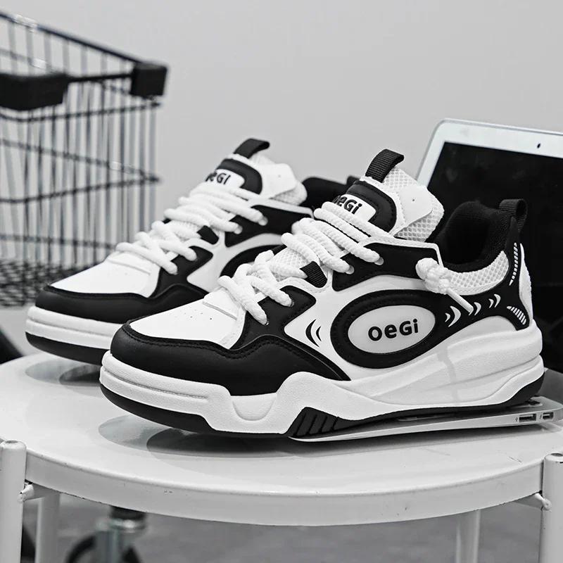 

2025 Весна Новый тренд Мужская толстая подошва Повседневная обувь Модные нескользящие мягкие кроссовки Мужская, дышащая обувь смешанных цветов для активного отдыха 39