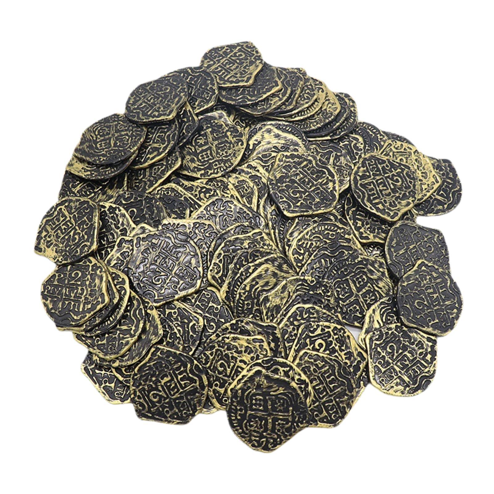 

100Pcs Gold Doubloons Pirates Tokens Creative Board Games Pirate Gold Coin бронзовий