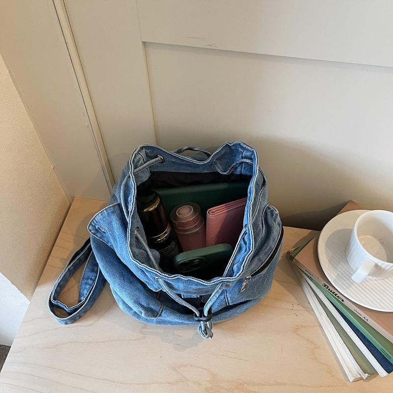 Denim Rucksack Große Kapazität Schüler Klassen Schultasche