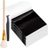Paper Craft Leafing Sheets Set for Journaling and Home Decoration Metallic-Look Squares with Brush and Pickup Tool
