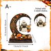 Halloween Moon Ghost Skull Swing Doll Reading Book Wooden Display Piece Bookcase Shelf Atmosphere Decoration