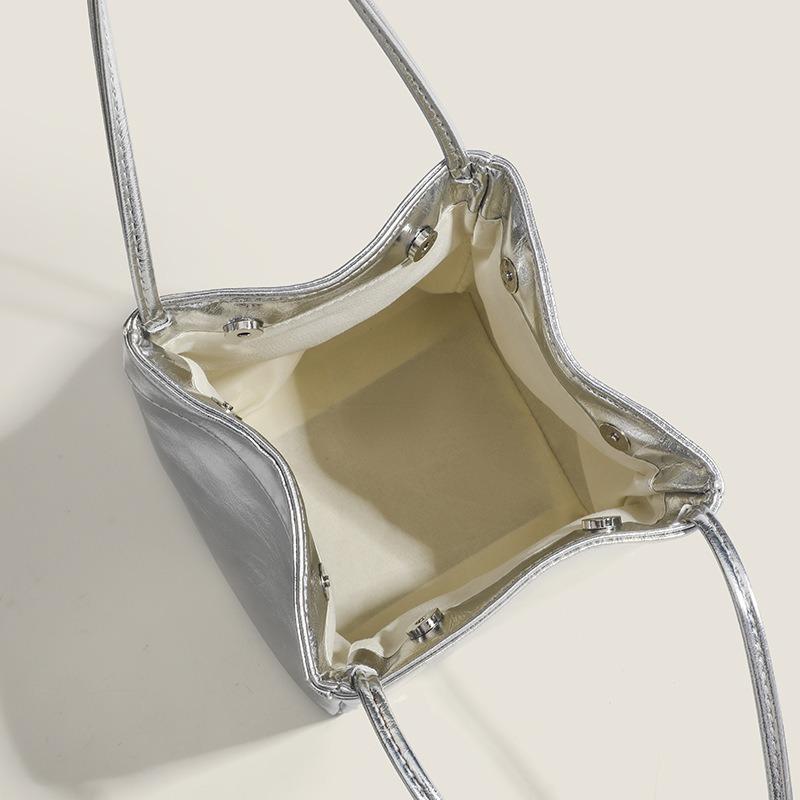 Bucket Bag High Gloss Dopamine Feel Handbag Trendy Dopamine Fashion Mirror Texture Handheld Shell