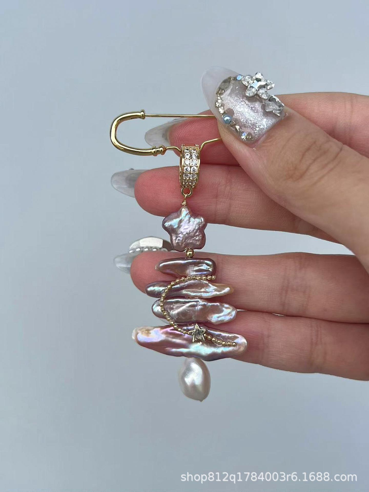 

1 шт. ожерелье кулон красочный барочный жемчуг рождественская елка кулон ожерелье брошь ретро персонализированный универсальный