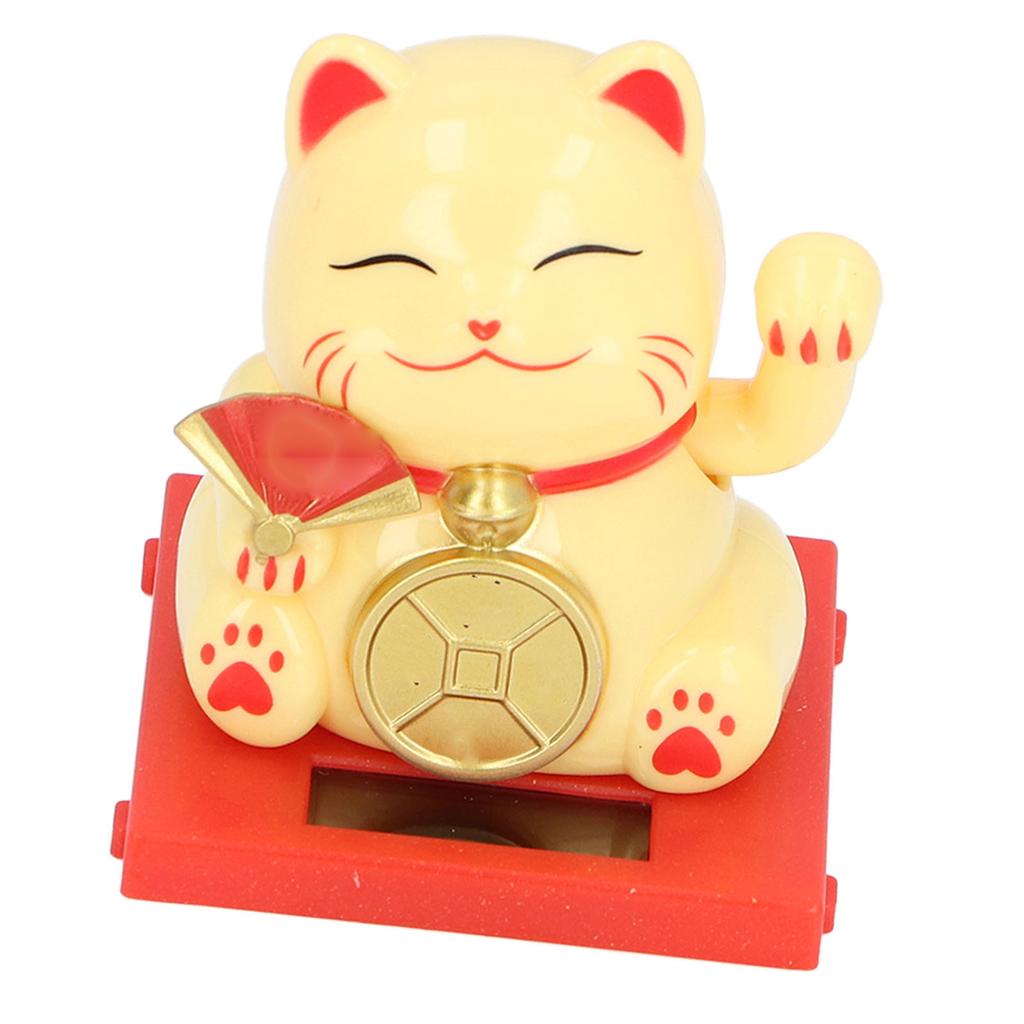 2inch Solar Fortune Cat with Clear Box Solar Powered   Cat Waving Arm Set for   and   Board Decor