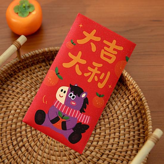 6 ks červených obálek pro čínský Nový rok 2026 Rok koně Balíčky s penězi pro štěstí Červené Hong Bao pro Jarní festival Lunární Nový rok