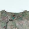 Summer Chinese Style Plus Size Top for Elderly Women - Loose Three-Quarter Sleeve Shirt