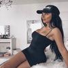 Hot selling cross-border women's European and American summer sexy suspender pleated hip nightclub dress