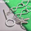 925 Sterling Silver Simple Dragonfly Side Chain Beautiful Bracelet Gift Jewelry