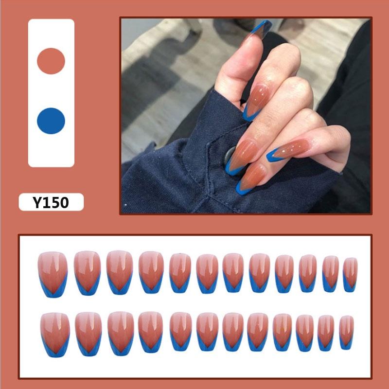 

24 шт./коробка искусственного дизайна ногтей «сделай сам»/с бутылкой клея для искусственных ногтей