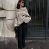 Zbzr Spring New Women Clothes Western Style Fashion Temperament Versatile Lazy off-Shoulder off-Shoulder Knit Sweater